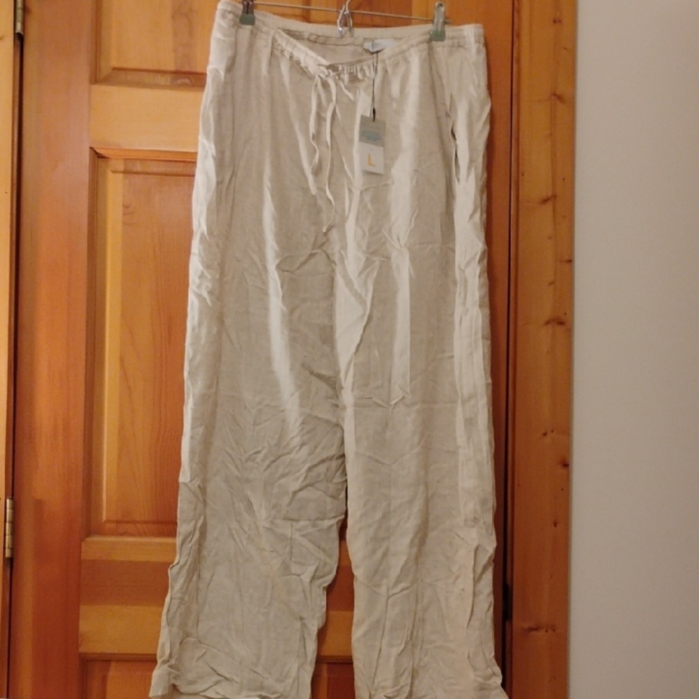 Light Beige Drawstring Pants